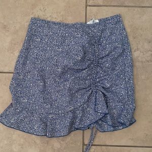 white and blue mini skirt